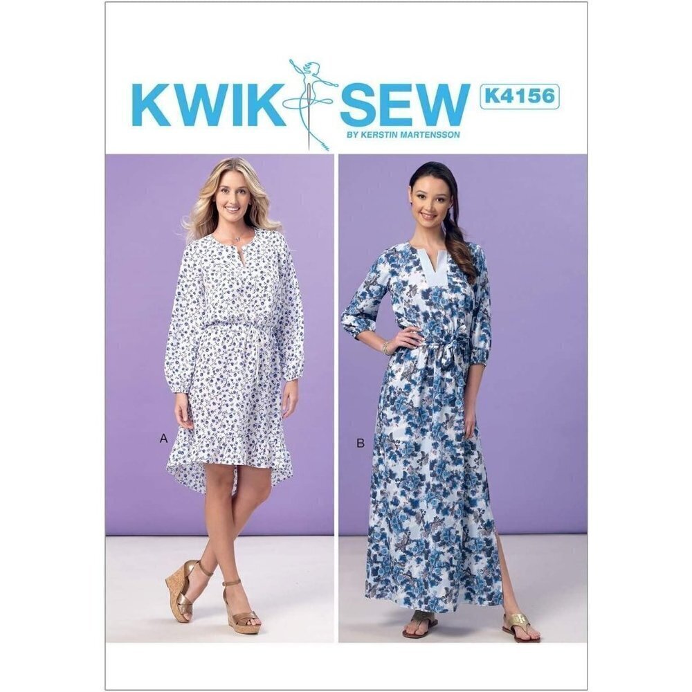 Kwik Sew Sewing Pattern 4156 Peasant Dress Sash Misses‎ Size XS-XL